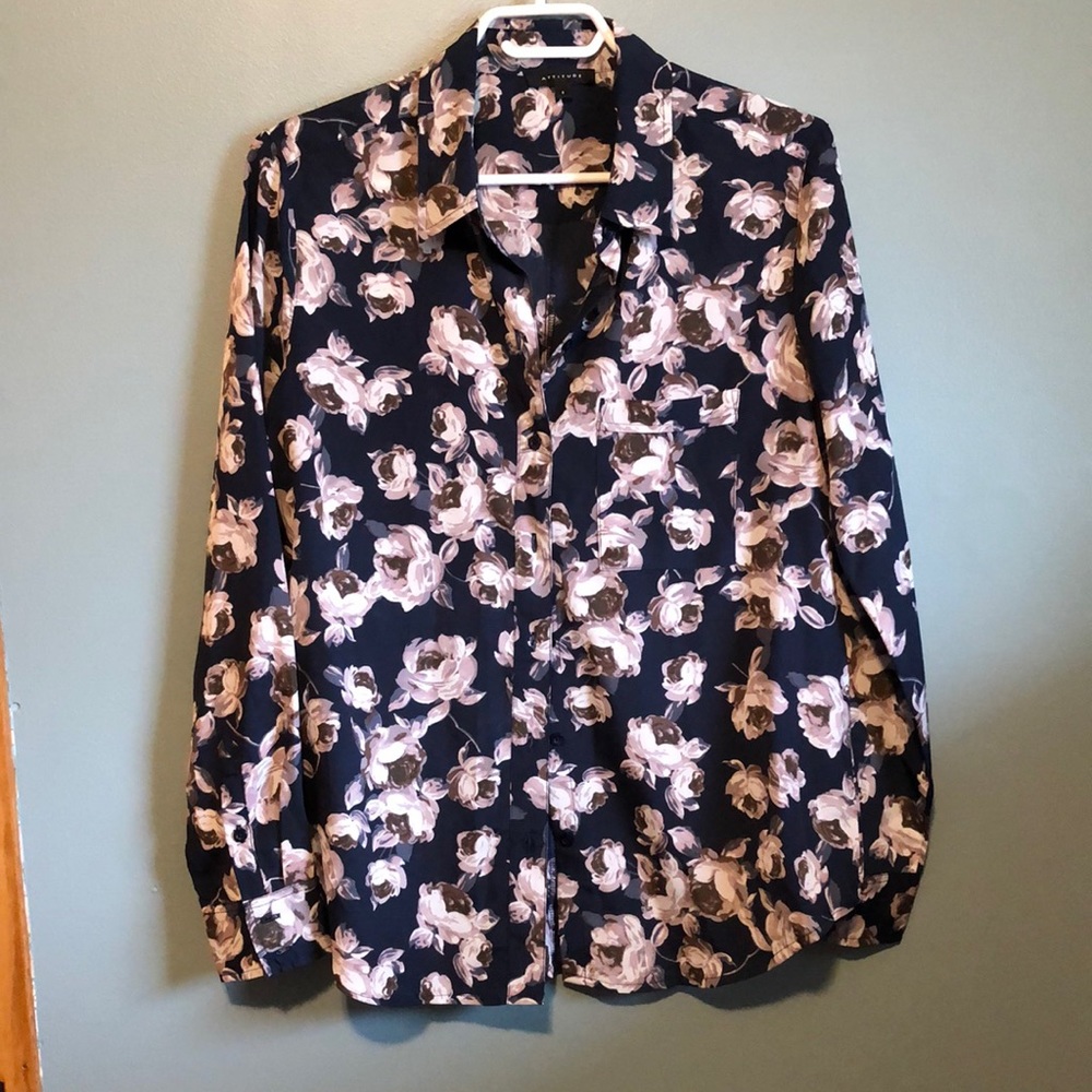 Blue floral blouse
